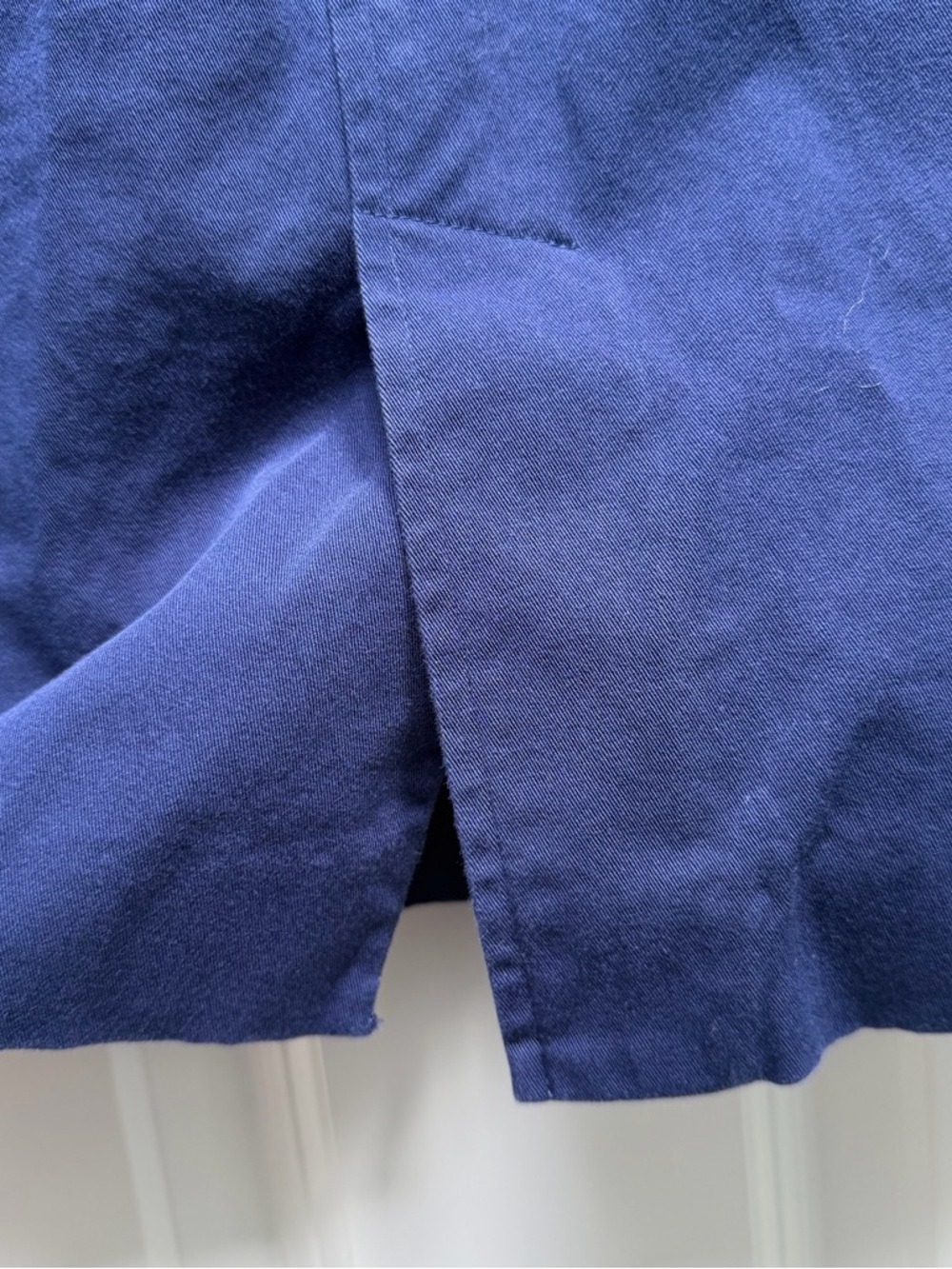 LAUREN RALPH LAUREN KNEE LENGTH PENCIL SKIRT NAVY 10 COTTON SNAP ZIP CLOSURE - Picture 8 of 10
